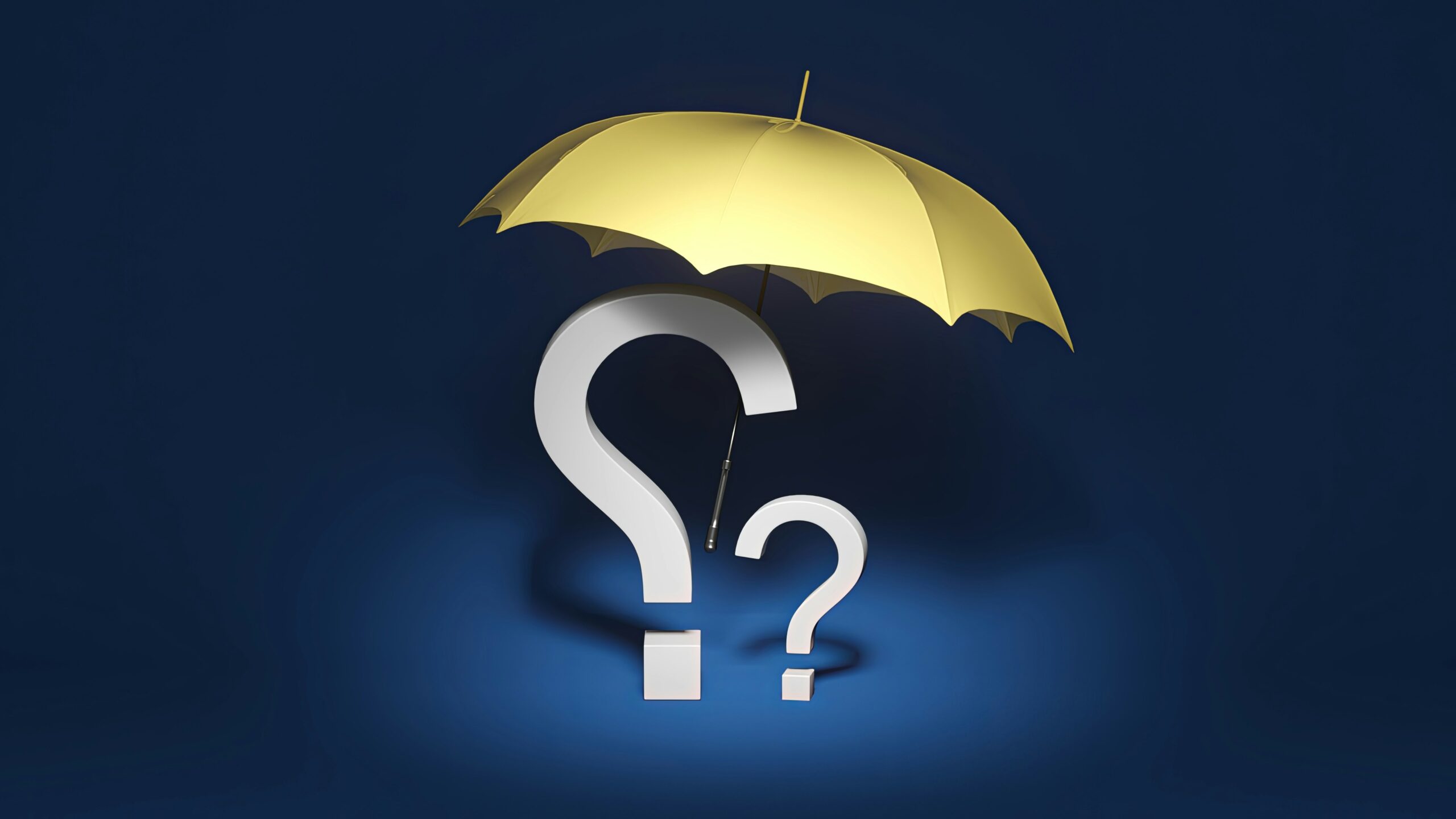 Umbrella with question mark representing the term vs whole life insurance decision
